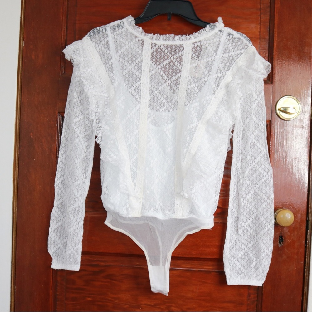 Free People Goldie Ruffled Lace Bodysuit - Picture 4 of 5